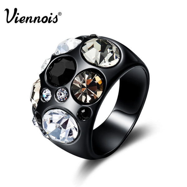 Rhinestones Paved Female Finger Ring Party Trendy Jewelry