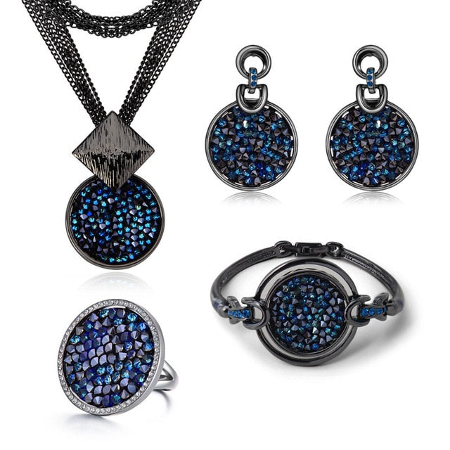 Blue Crystal   Women Jewelry Sets