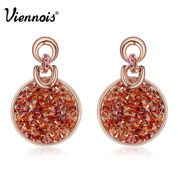For women With Crystals Paved Round Vintage Earrings Jewelry