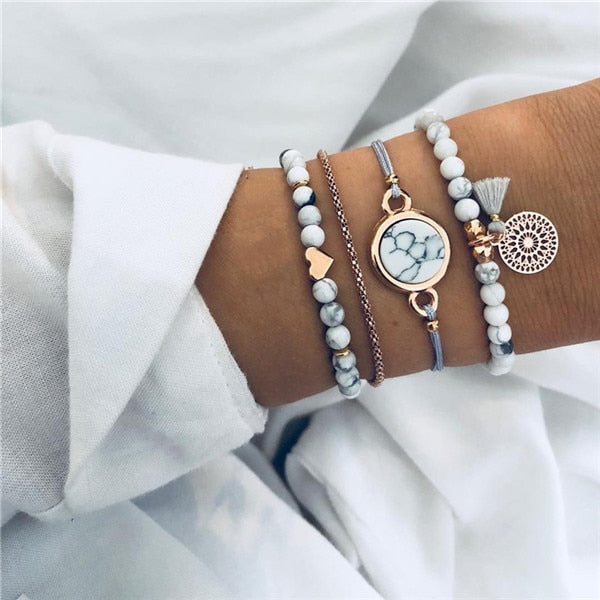 ZORCVENS Bohemian Black Beads Chain Bracelets