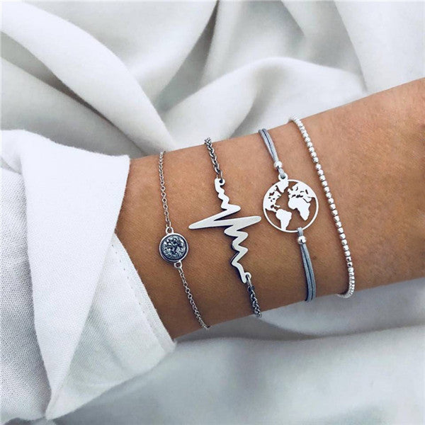 ZORCVENS Bohemian Black Beads Chain Bracelets