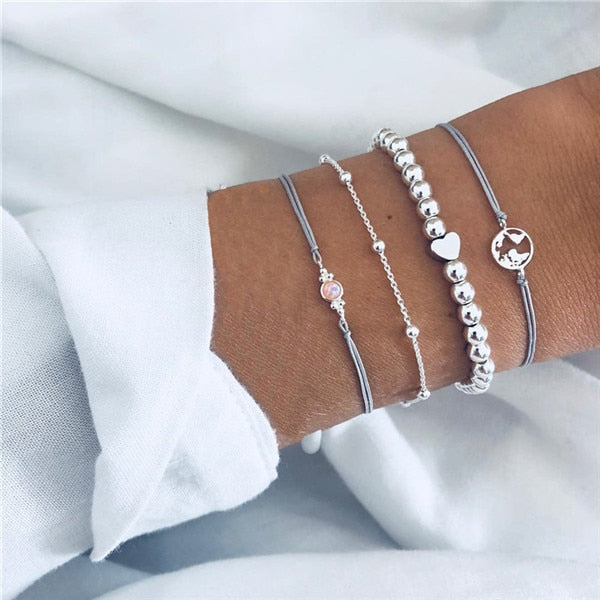 ZORCVENS Bohemian Black Beads Chain Bracelets