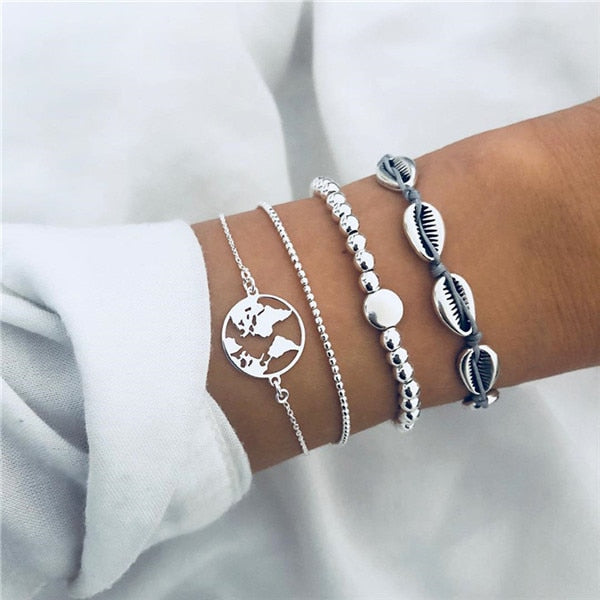 ZORCVENS Bohemian Black Beads Chain Bracelets