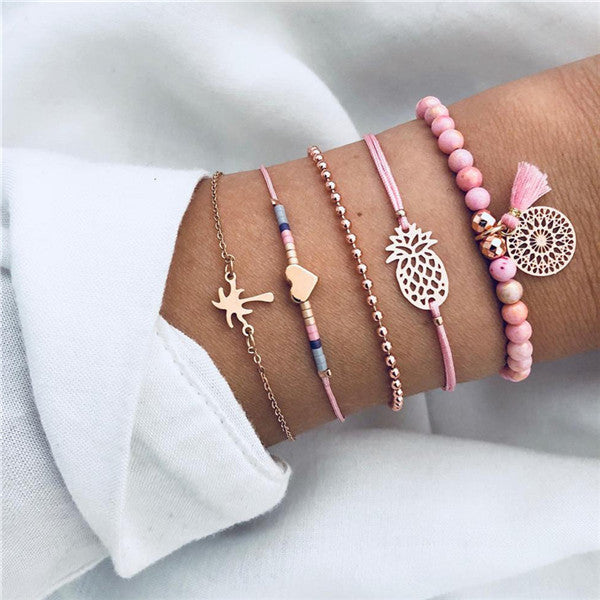 ZORCVENS Bohemian Black Beads Chain Bracelets