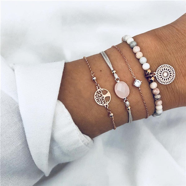 ZORCVENS Bohemian Black Beads Chain Bracelets