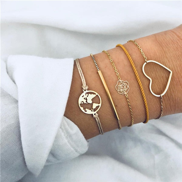 ZORCVENS Bohemian Black Beads Chain Bracelets