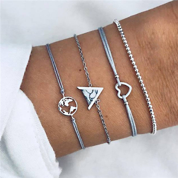 ZORCVENS Bohemian Black Beads Chain Bracelets